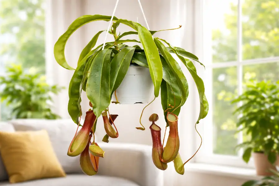 Growing Nepenthes in Hanging Baskets (Light, Watering & Indoor Care)